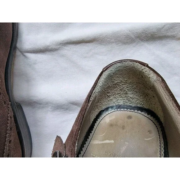 Aquatalia Men's Gavin Suede Monk-Strap‎ Loafer Color Brown Size 8.5M Italy